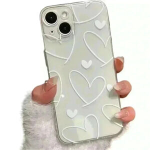 Transparent White Love Shockproof Phone Case-NWOT